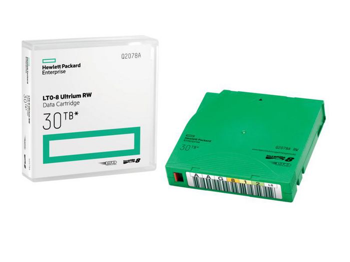 Hewlett Packard Enterprise LTO-8 Ultrium Data Cartridge Non Custom labeled, 20-pack - W124990295