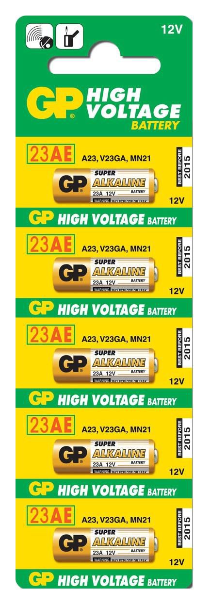 GP Batteries High Voltage Battery- 23A, 5-pack - W126074992