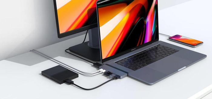 Hyper DUO 7-in-2 MacBook Pro Hub (G), Gray - W126407777