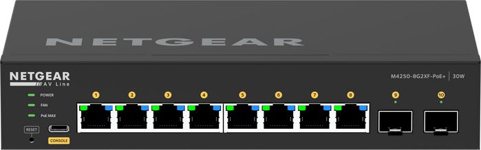 GSM4210PX-100EUS, Netgear Switch GSM4210PX 10PT M4250-8G2XF-POE+