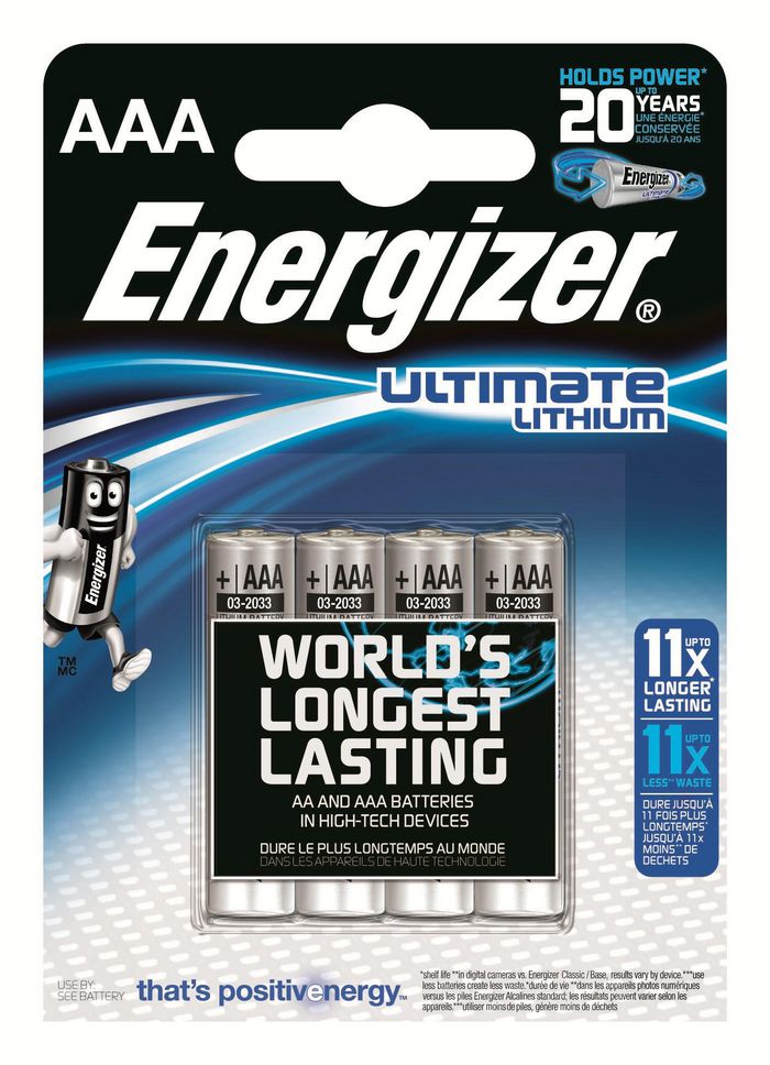 Energizer Ultimate Lithium AAA Batteries, 4 Pack - W124534083
