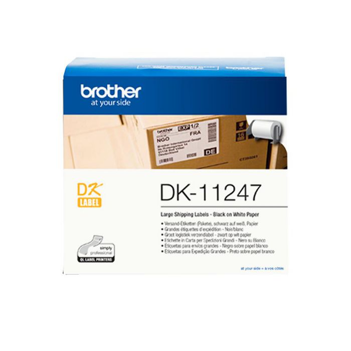 Brother DK-11247 punched labels – black on white, 103 mm x 164 mm - W124348683