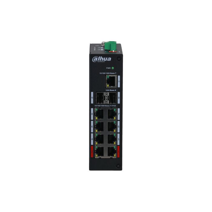 Dahua Switch PoE 11 puertos no gestionable Gigabit (8xPOE, 2xSFP, 1xRJ45) - W127160026