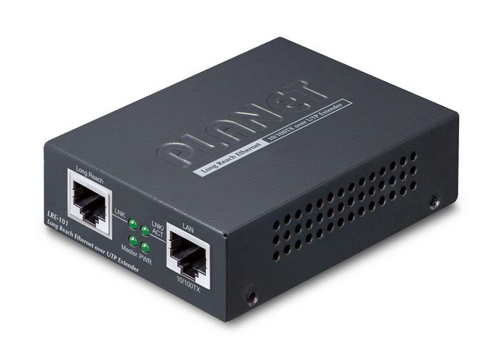 Planet 1-Port 10/100TX Ethernet over UTP Long Reach Ethernet Extender (Up to 800 meters UTP cable/1200 meters phone wire, Master/Slave mode DIP switch) - W127112206