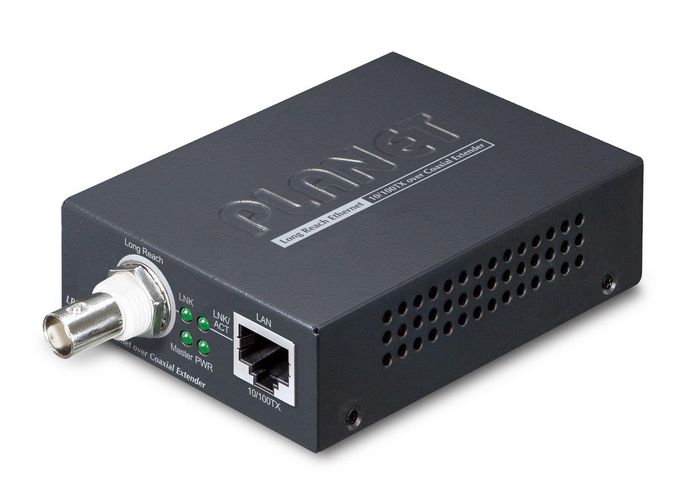 Planet 1-Port 10/100TX Ethernet over Coaxial Long Reach Ethernet Extender(Up to 2000 meters coaxial cable, Master/Slave mode DIP switch) - W127112209