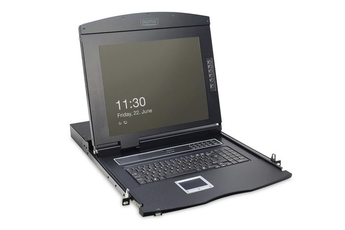 Digitus Modularized 43,2cm (17") TFT console with 1 port KVM,IT keyboard, RAL 9005 black - W125487412