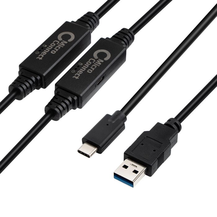 MicroConnect USB3.0 A to USB-C Gen1 Cable - 10m Cable, 5 Gbit/s - W127004837