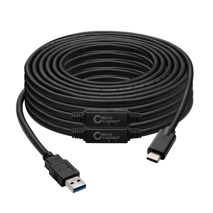 MicroConnect USB3.0 A to USB-C Gen1 Cable - 10m Cable, 5 Gbit/s - W127004837