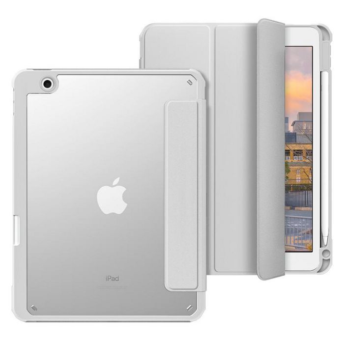 eSTUFF NEW YORK Mirror Pencil Case for iPad 10.2 - Grey/Clear - W126647953