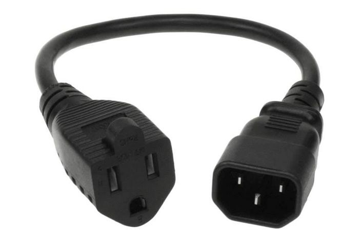 MicroConnect Power cord NEMA 5-15R F to C14, 0,3m, AWG18, SJT - W126143220