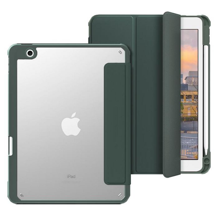 eSTUFF NEW YORK Mirror Pencil Case for iPad 10.2 - Dark Green/Clear - W126647950