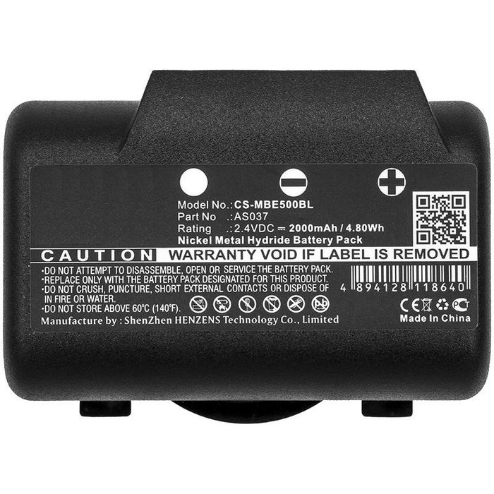 CoreParts Battery for Crane Remote Control 4.80Wh Ni-Mh 2.4V 2000mAh Black for IMET Crane Remote Control BE5000, I060-AS037, M550S, M550S Wave L, M550S Wave S - W125990119