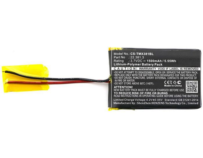 CoreParts Battery for Crane Remote Control 5.55Wh Li-Pol 3.7V 1500mAh Black for Teleradio Crane Remote Control TG-TX-MNL - W125990154
