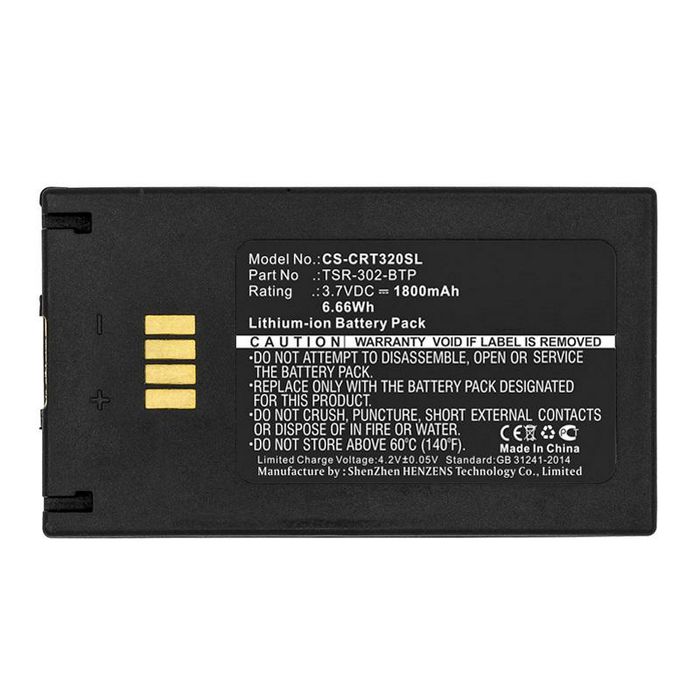 CoreParts Battery for Remote Control 6.66Wh Li-ion 3.7V 1800mAh Black for Crestron Remote Control TSR-302, TSR-302 Handheld Touch Screen - W125993849