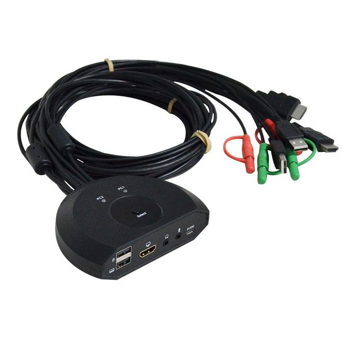 MicroConnect HDMI, Audio & USB KVM Switch 2 ports - W127282270