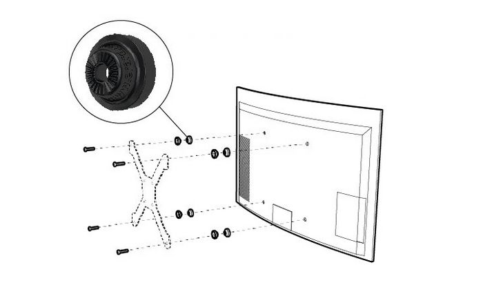 Erard Pro Kit d'adaptation universel pour écrans incurvés ou à dos irrégulier - W126171441