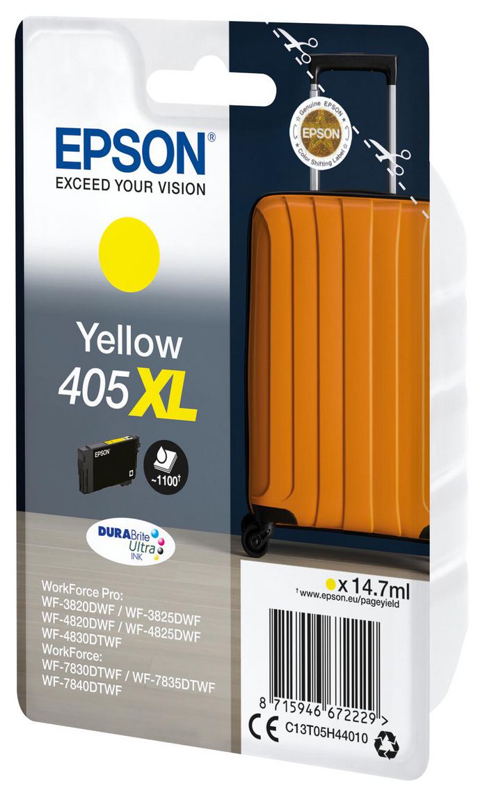 Epson 405XL ink cartridge 1 pc(s) Original High (XL) Yield Yellow - W127349940