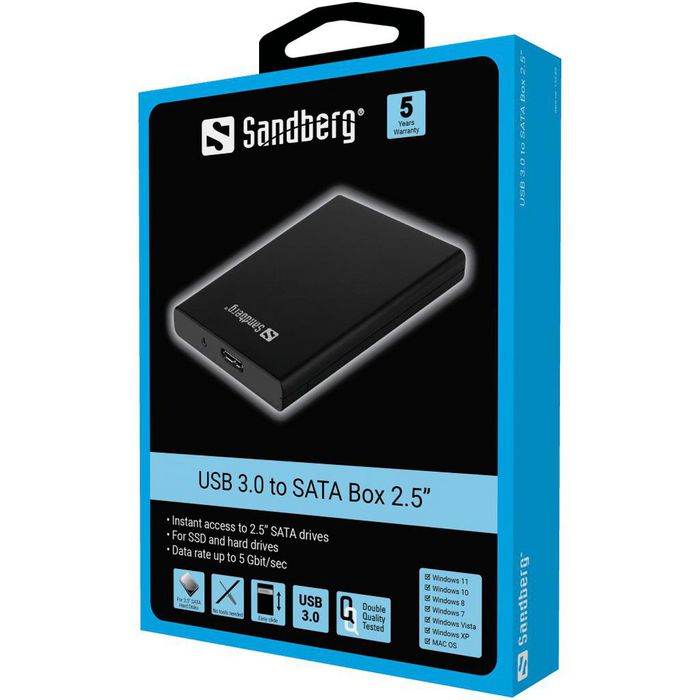 Sandberg USB 3.0 to SATA Box 2.5'' - W124900337