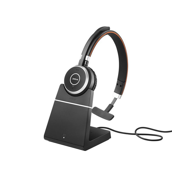 Jabra Evolve 65 SE MS Mono - Headset - on-ear Bluetooth wireless USB with charging stand Certified for Microsoft Teams for Jabra Evolve; LINK 380a MS - W127381021