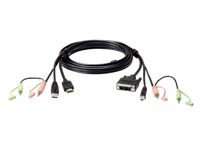 Aten Câble KVM USB HDMI à DVI-D 1,8 m avec audio - W124708030