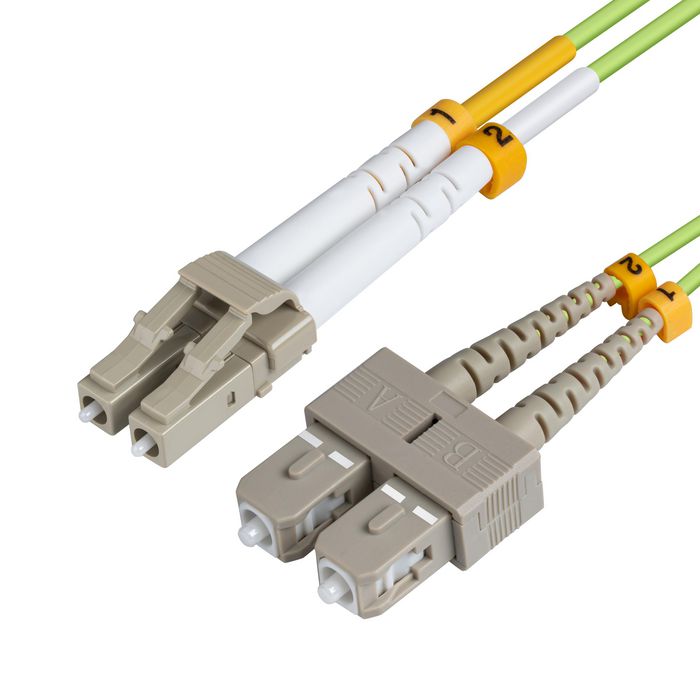 MicroConnect Optical Fibre Cable, LC-SC, Multimode, Duplex, OM5 (Lime Green) 7m - W125250020