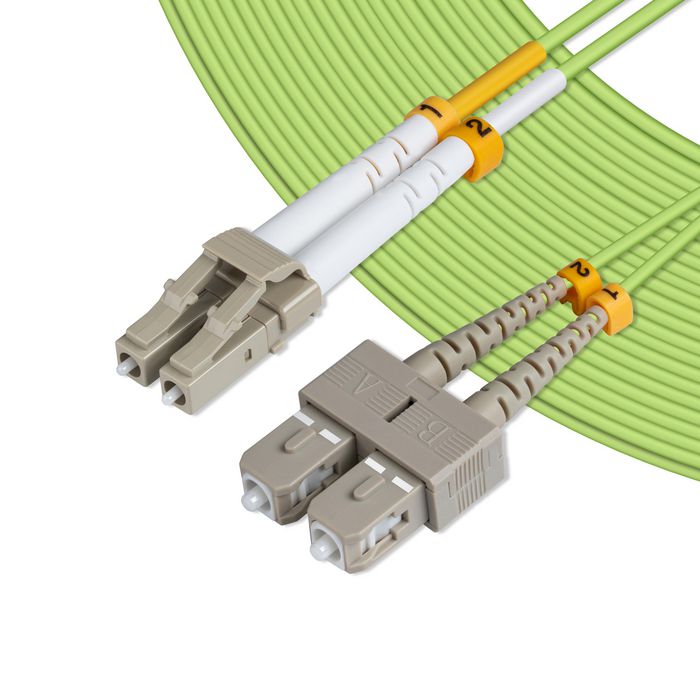 MicroConnect Optical Fibre Cable, LC-SC, Multimode, Duplex, OM5 (Lime Green) 3m - W124750536