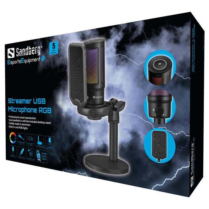 Sandberg Streamer USB Microphone RGB - W127090713