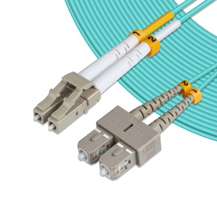 MicroConnect Optical Fibre Cable, LC-SC, Multimode, Duplex, OM3 (Aqua Blue), 10m - W124550509