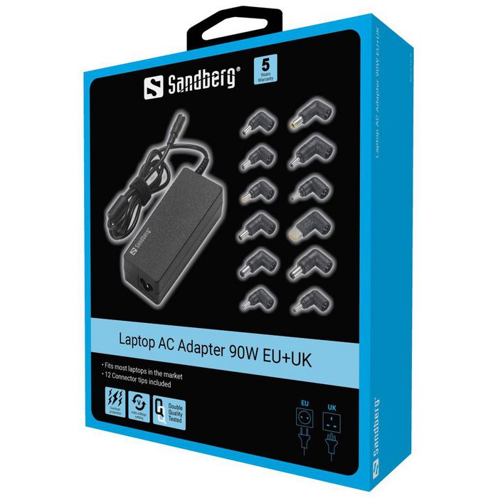 Sandberg Laptop AC Adapter 90W EU+UK - W127013703