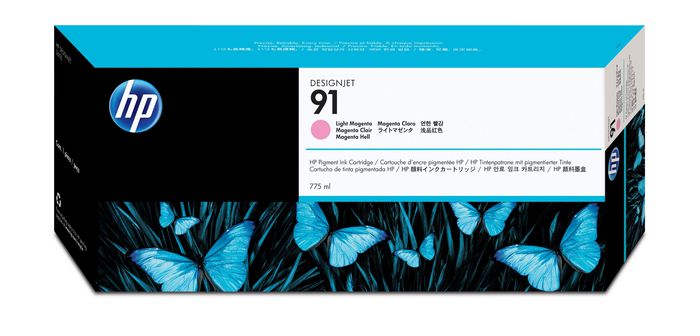 HP 91 DesignJet cartouche d'encre pigmentée magenta clair, 775 ml - W124647179