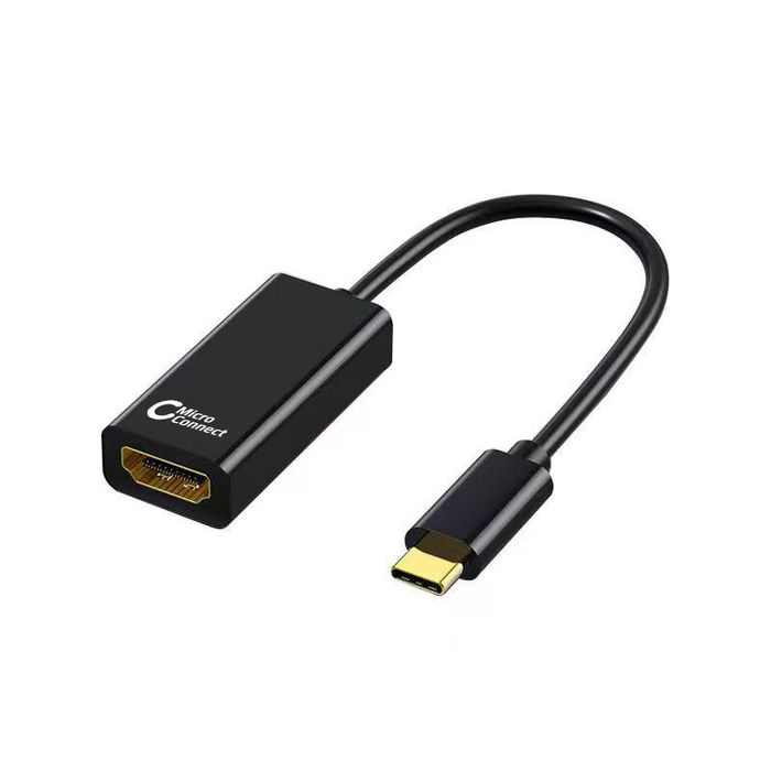 MicroConnect USB-C to HDMI adapter, Slim Design, 4K60Hz, 0.15m, Black - W124777094