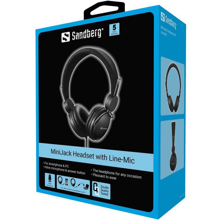 Sandberg MiniJack Headset with Line-Mic - W126482783