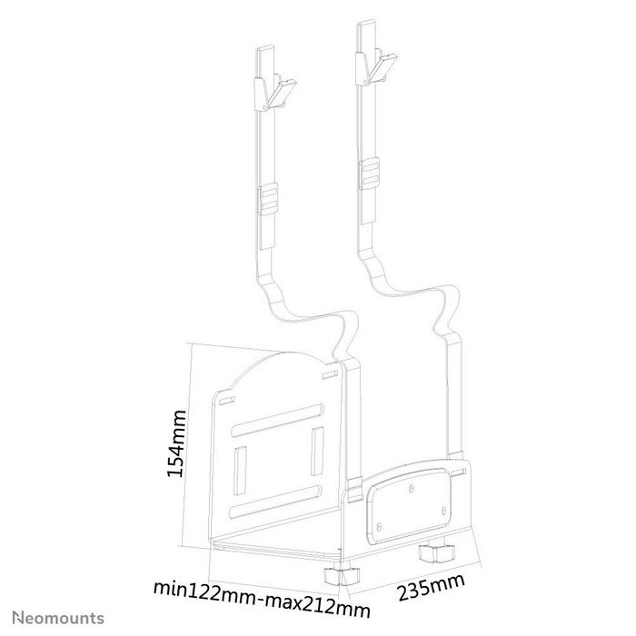 Neomounts by Newstar Newstar On-Wall PC Mount (Suitable PC Dimensions - Width: 12 - 21 cm) - Black - W124385697