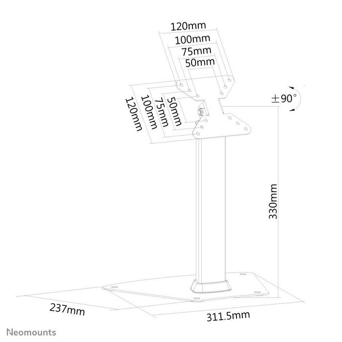 Neomounts Neomounts by Newstar Tilt/Turn/Rotate Desk Mount (stand) for 10-32" Monitor Screen - Silver - W124950775