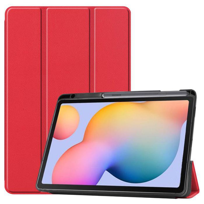CoreParts Samsung Galaxy Tab S6 Lite 2020-2022 Tri-fold caster TPU cover built-in S pen holder with auto wake function - Red - W128163517