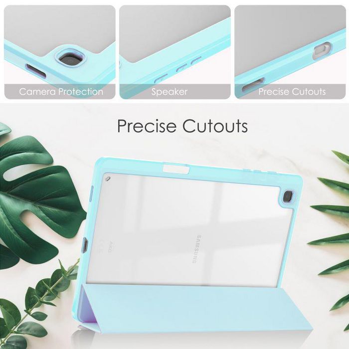 CoreParts Samsung Galaxy Tab S6 Lite 2020-2022 Tri-fold Transparent TPU cover built-in S pen holder with auto wake function - Sky Cloud Blue - W128163538