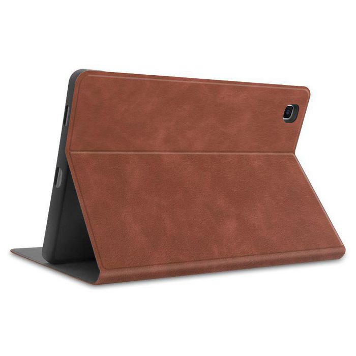 CoreParts Samsung Galaxy Tab S6 Lite 2020-2022 Cowhide Pattern Cover with Front Support Bracket Built-in S pen Holder with Auto Wake Function - Brown - W128163563