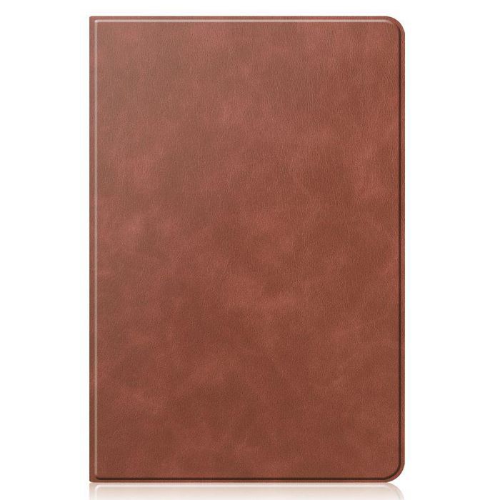 CoreParts Samsung Galaxy Tab S6 Lite 2020-2022 Cowhide Pattern Cover with Front Support Bracket Built-in S pen Holder with Auto Wake Function - Brown - W128163563
