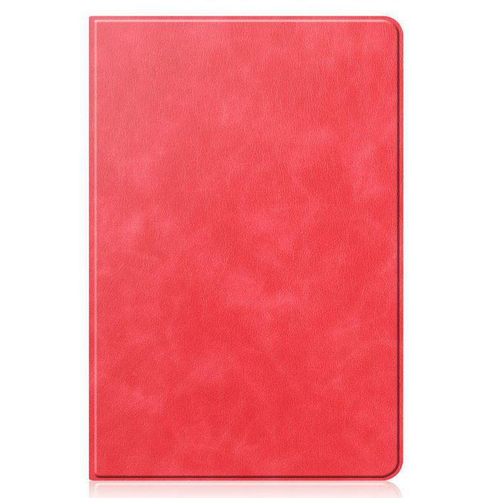 CoreParts Samsung Galaxy Tab S6 Lite 2020-2022 Cowhide Pattern Cover with Front Support Bracket Built-in S pen Holder with Auto Wake Function - Red - W128163564