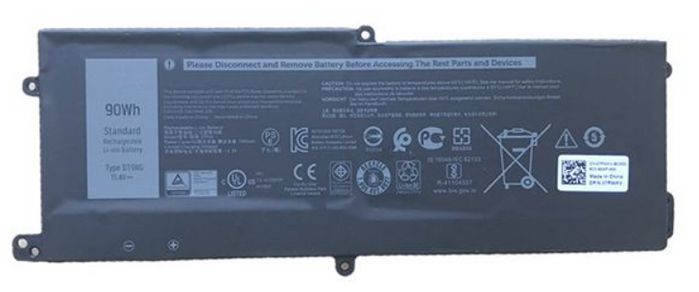 Dell Battery, 90WHR, 6 Cell, Lithium Ion - W125715368