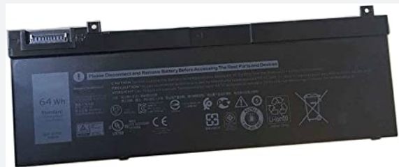 Dell Battery, 64WHR, 4 Cell, Lithium Ion - W125719191