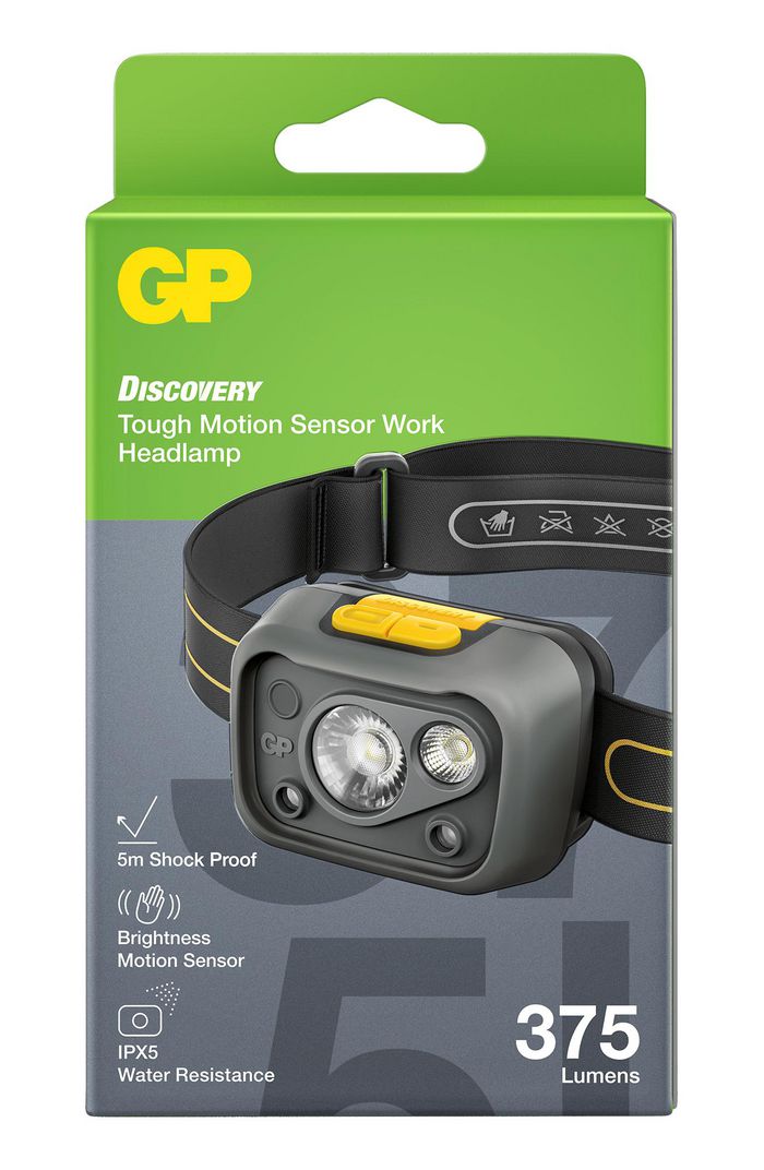GP Batteries GP DISCOVERY Tough Motion Sensor Work Headlamp CHW54 - W127090678