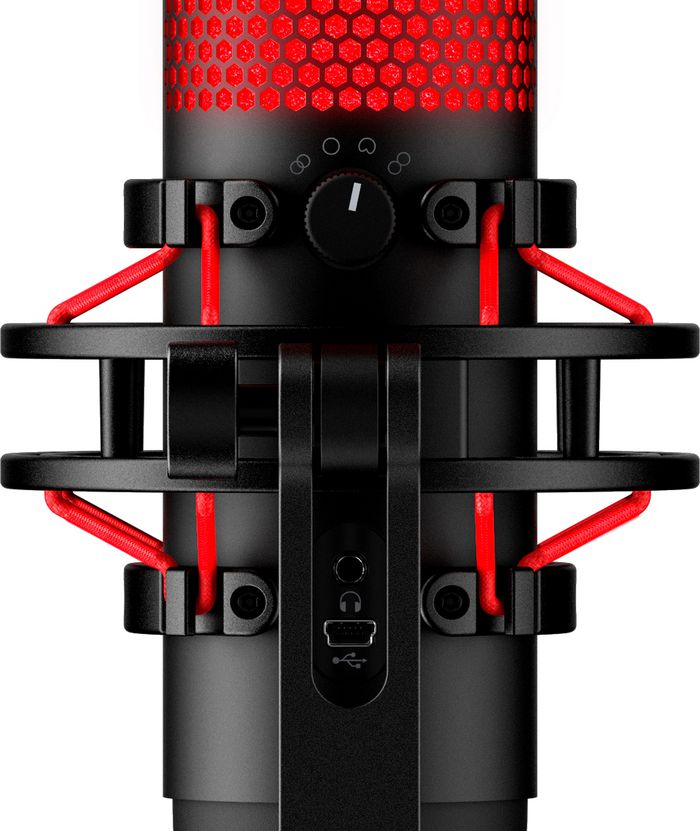 HP HyperX QuadCast - USB Microphone (Black-Red) - Red Lighting - W126816944