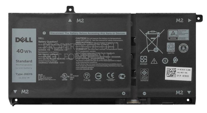 Dell Battery, 40WHR, 3 Cell, Lithium Ion - W125709625