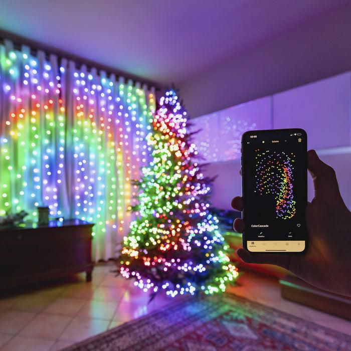 Twinkly Strings Christmas 600 LED RGB, 48 meters, Black Wire, IP44, BT+Wifi, Music sensor, Control via Android or MacOS free app - W125762560