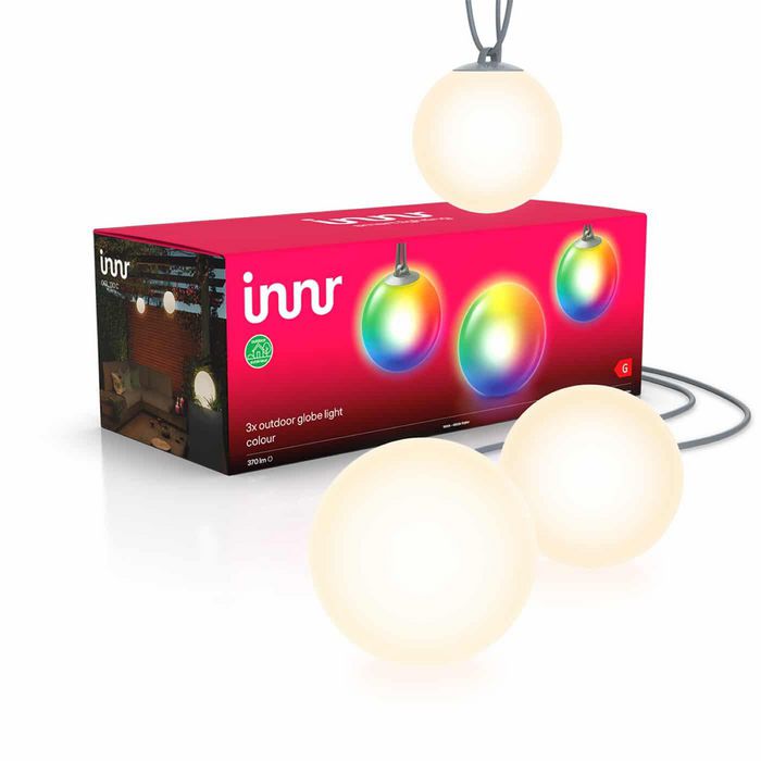 INNR Lighting Smart Outdoor Globe Light, 370lm, ZLL, 3 globes - W126789629