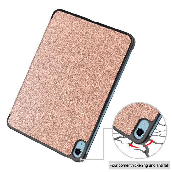 CoreParts For Apple iPad 10th Gen 10.9-inch (2022) Tri-fold Caster Hard Shell Cover with Auto Wake Function - Rose Gold - W128178595
