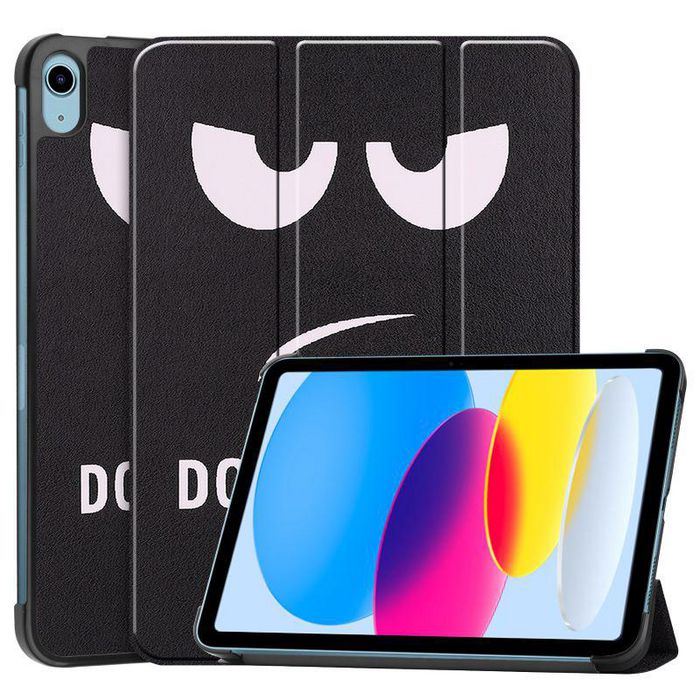 CoreParts For Apple iPad 10th Gen 10.9-inch (2022) Tri-fold Caster Hard Shell Cover with Auto Wake Function - Don't Touch Me Style - W128178598