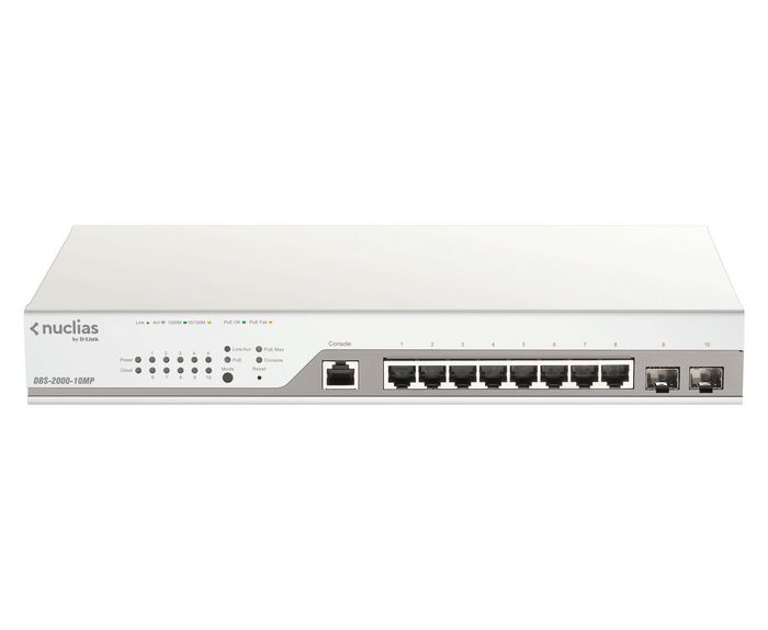 D-Link 10-Port Gigabit PoE+ Nuclias Smart Managed Switch including 2x SFP Ports (With 1 Year License) - W128107056