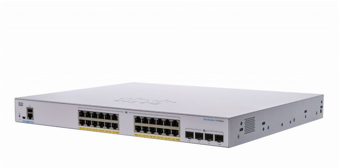 Cisco SB 28-port Gigabit Managed Switch (24 PoE+ budget 370W; 4 Gigabit SFP) - EU  -  Switch L3 Managed 24 x 10/100/1000 (PoE+) + 4 x Gigabit SFP rack-mountable PoE+ (370 W) - W126264826